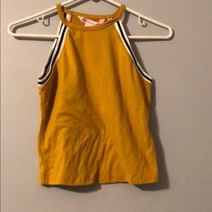 Yellow tank top crop top